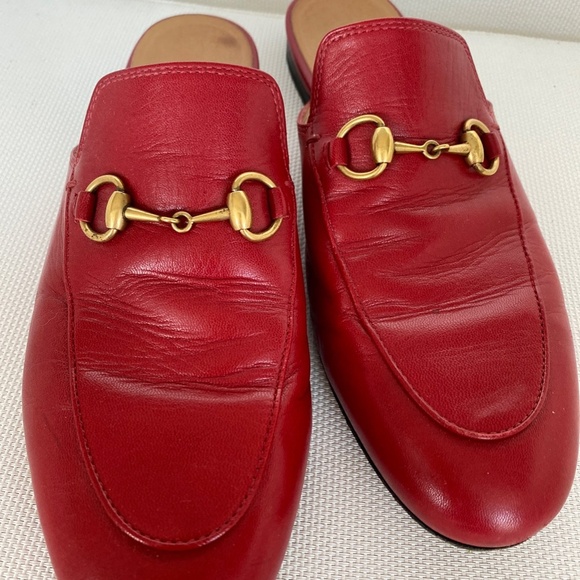 GUCCI Princetown Leather Red Slipper - Picture 8 of 11